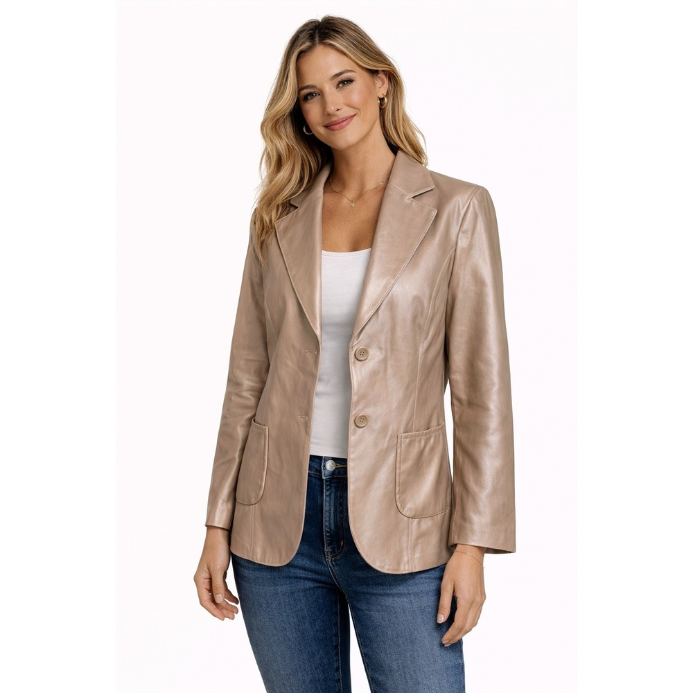 Dialogue Pearlescent leather jacket, size M MSRP‎ $95